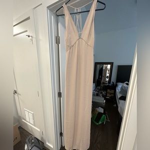 Elegant nude color long dress